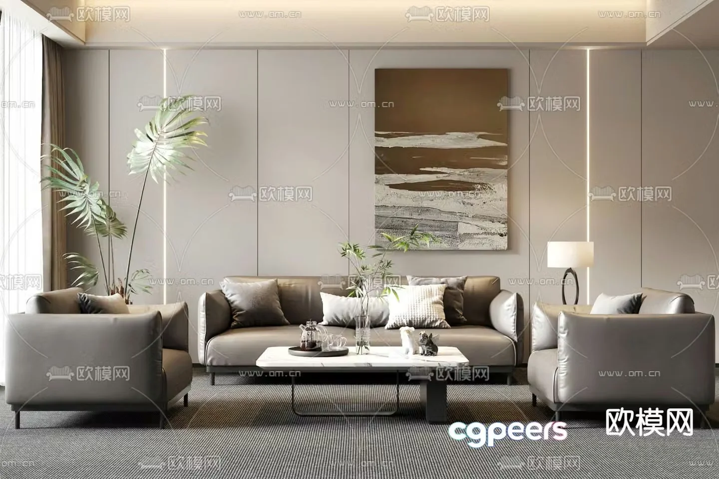 Office sofa modular sofa 3d model