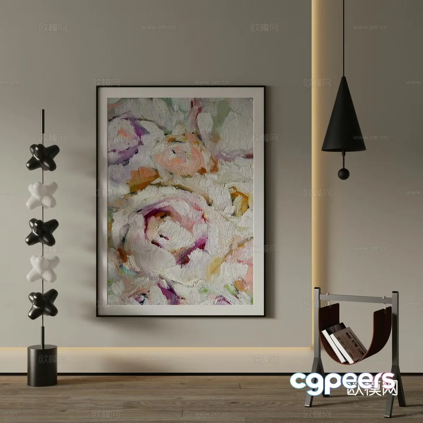 Modern decorative painting Flower oil painting 3d model