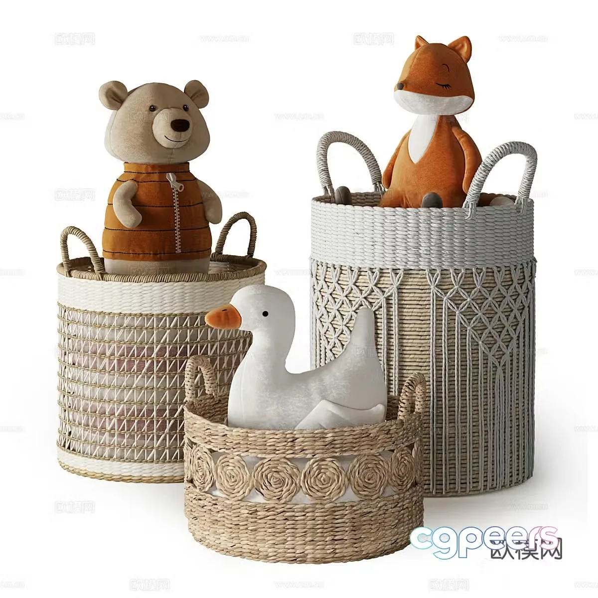 Modern cream style children’s toys 3d model