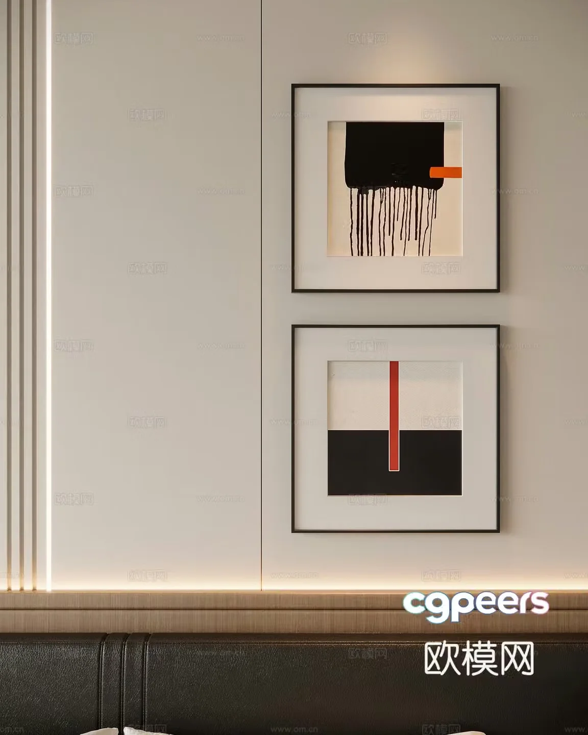 Modern minimalist decorative painting 3d model
