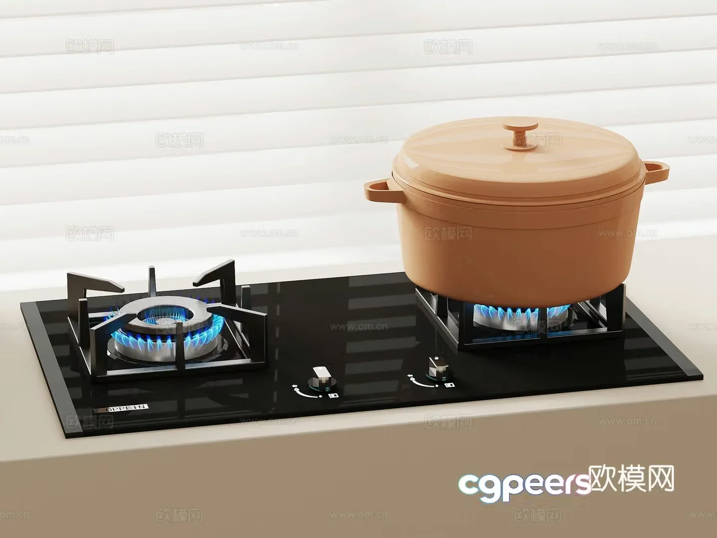 Modern stove stove 3d model