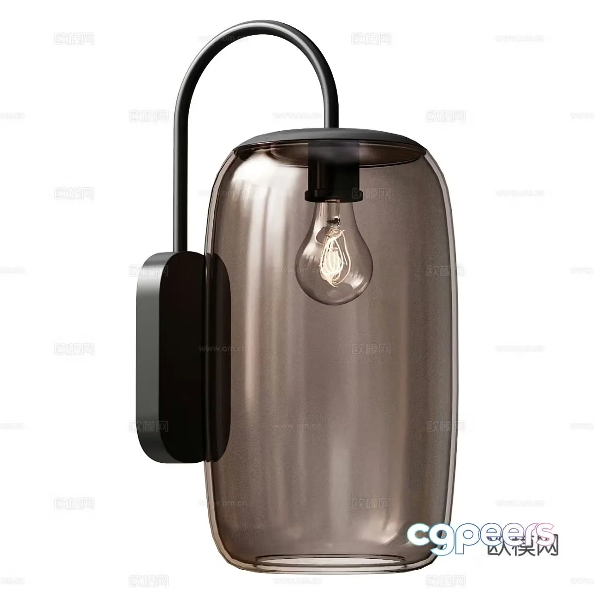 Modern light luxury minimalist glass wall lamp 3D model