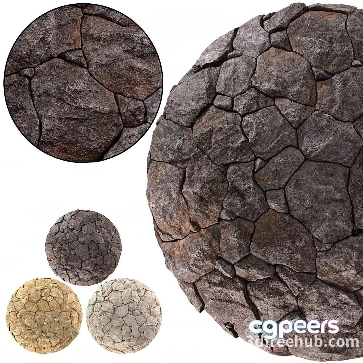 The Main Subject Is A Rock With A Cracked Texture 3D Model – 22600 – VRAY Render