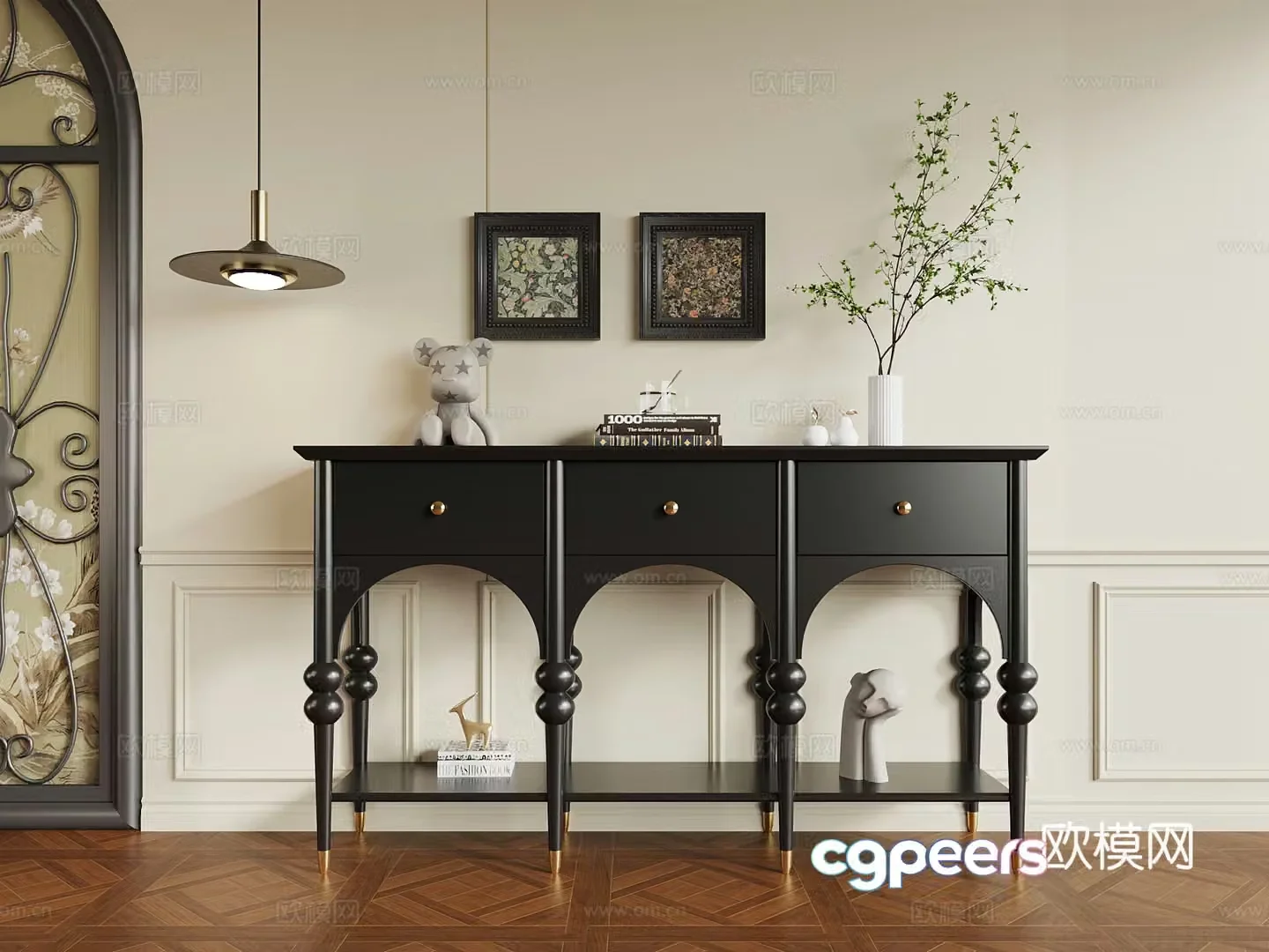 019 porch cabinet French porch cabinet 3D model