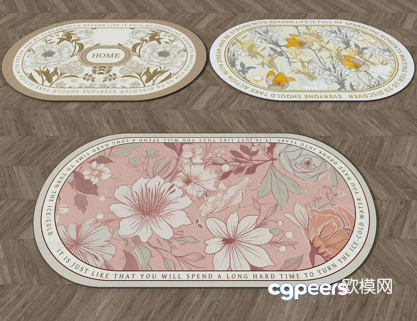 Floral carpet 3d model