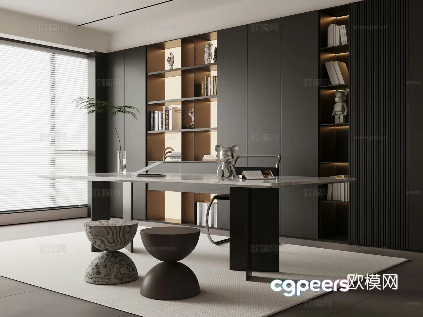 Modern Office Space 3D Model – 14641 – VRAY Render