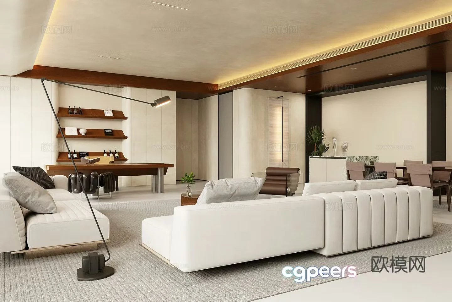 Waviva Home Living Room Large Apartment Living Room Horizontal Living Room Design 3D Model