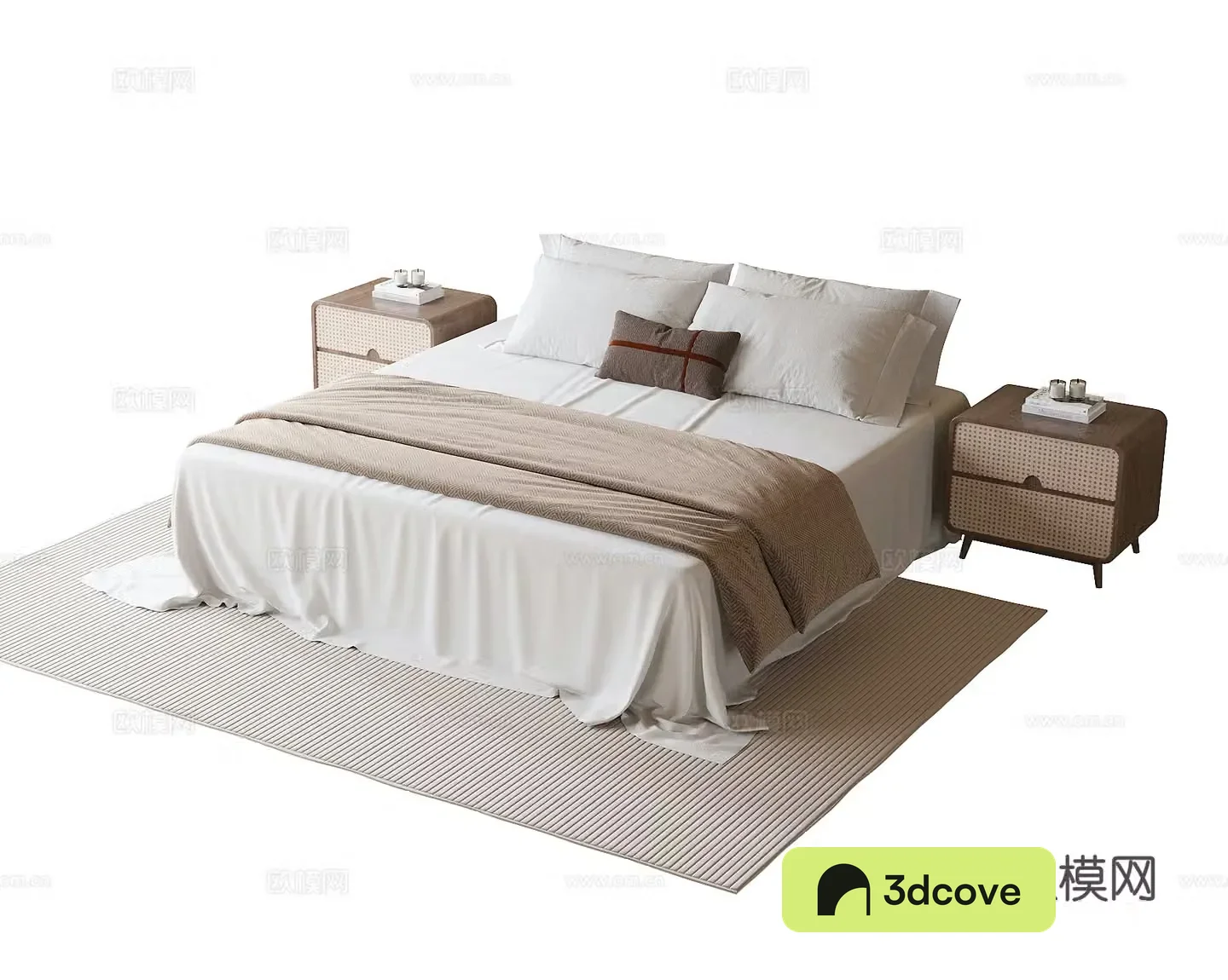 Modern backless double bed