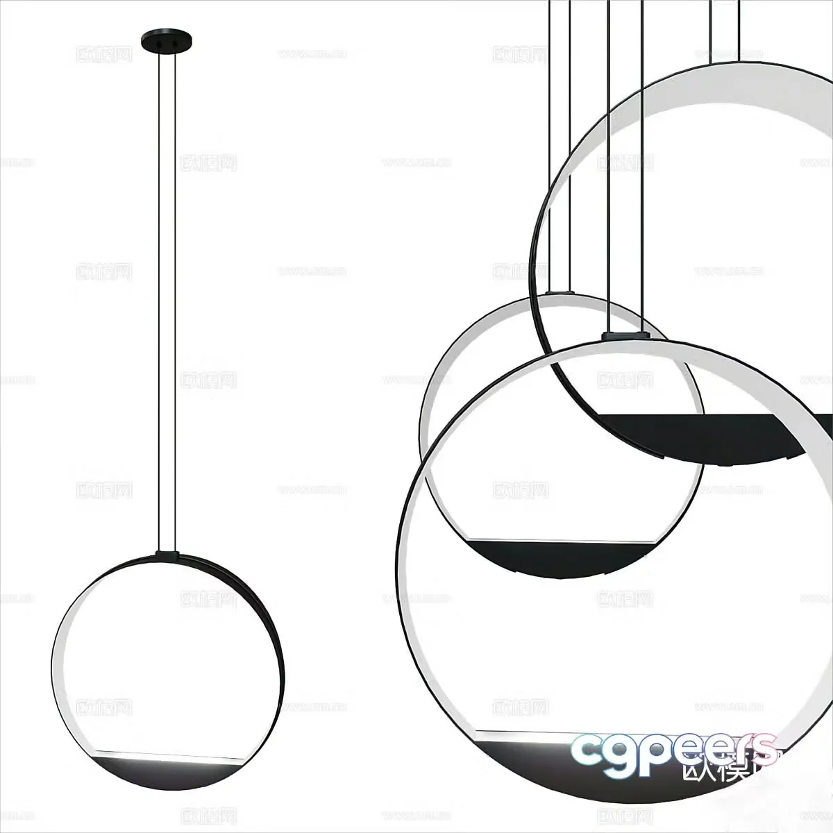 Ring chandelier art chandelier 3d model
