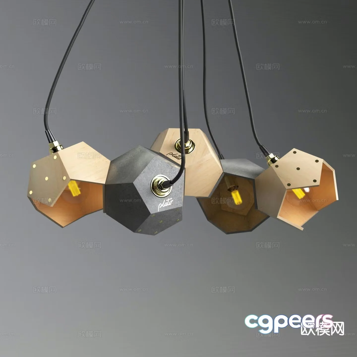 Industrial style chandelier art chandelier 3d model