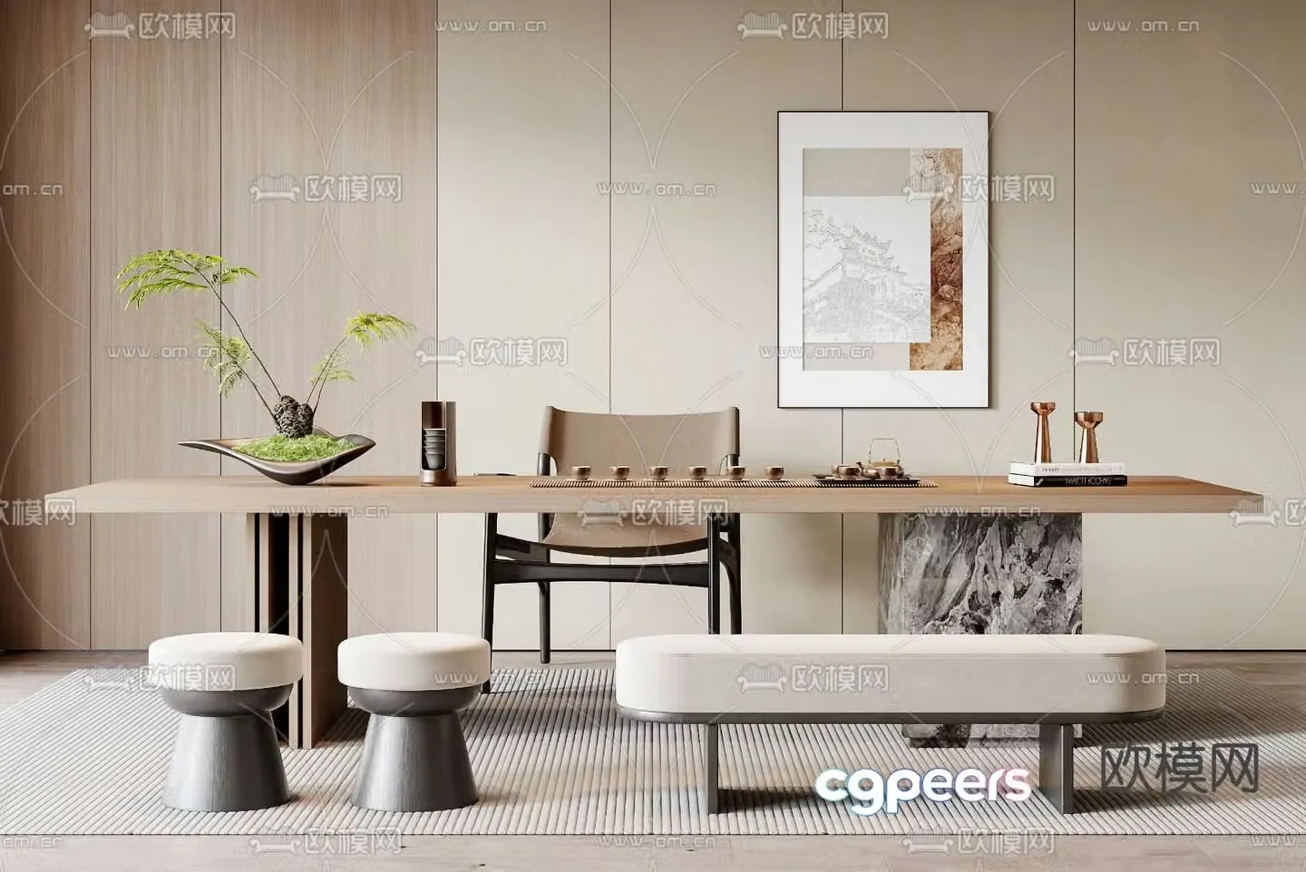 Modern tea table tea table 3d model