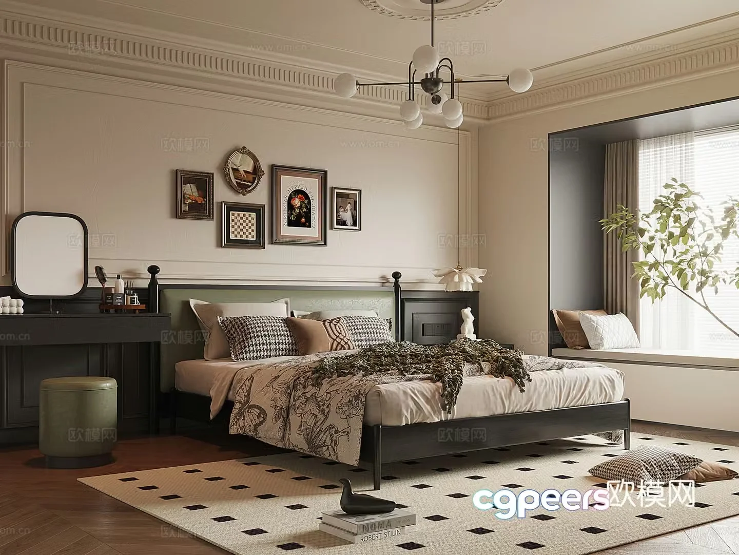 French medieval style home bedroom 3D model