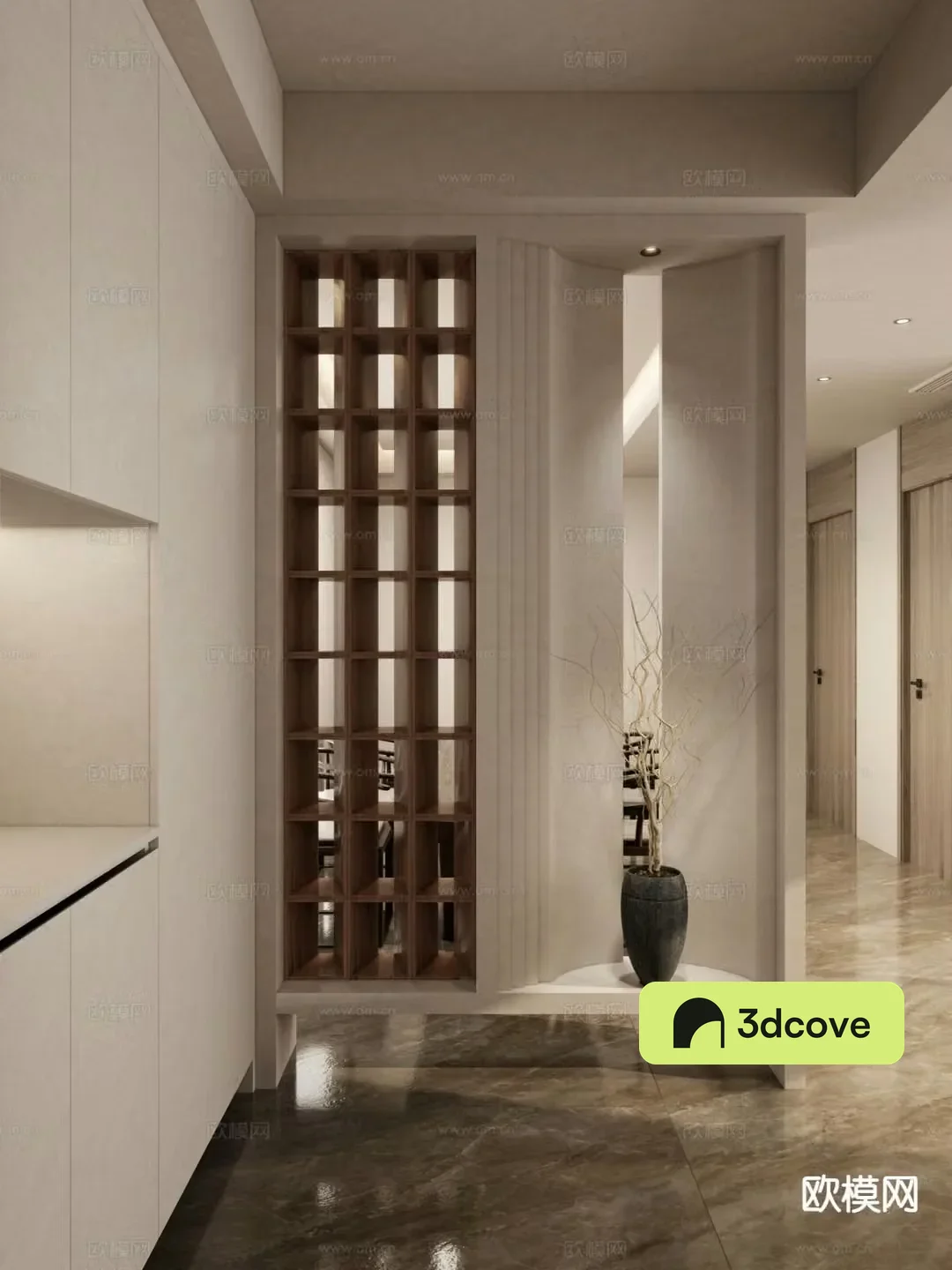 Modern entrance hall partition