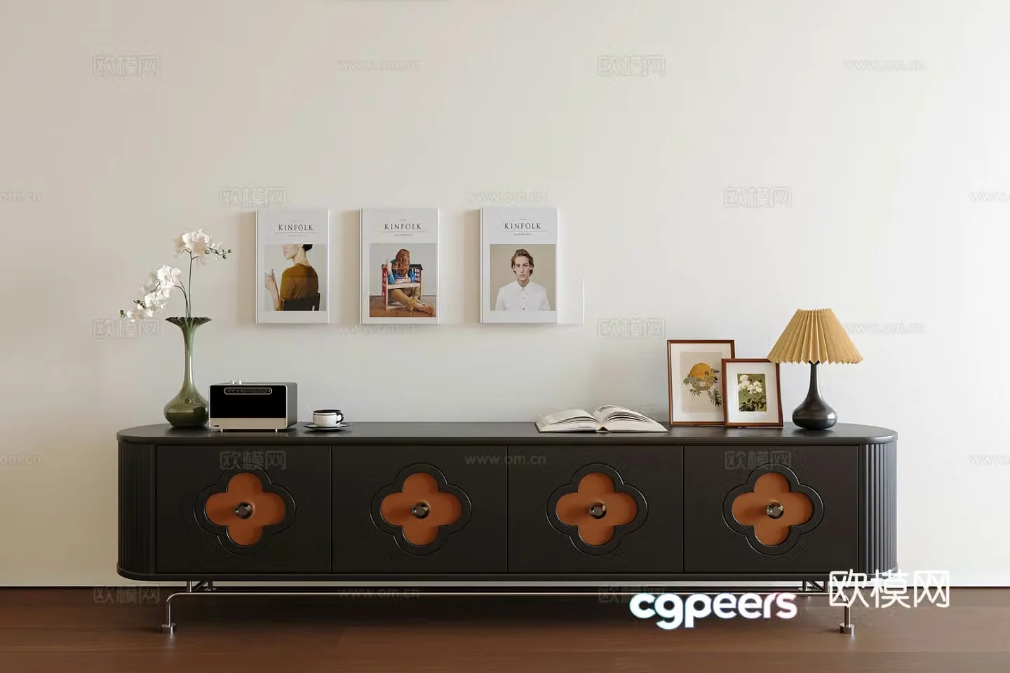 Middle-aged TV cabinet 3D model