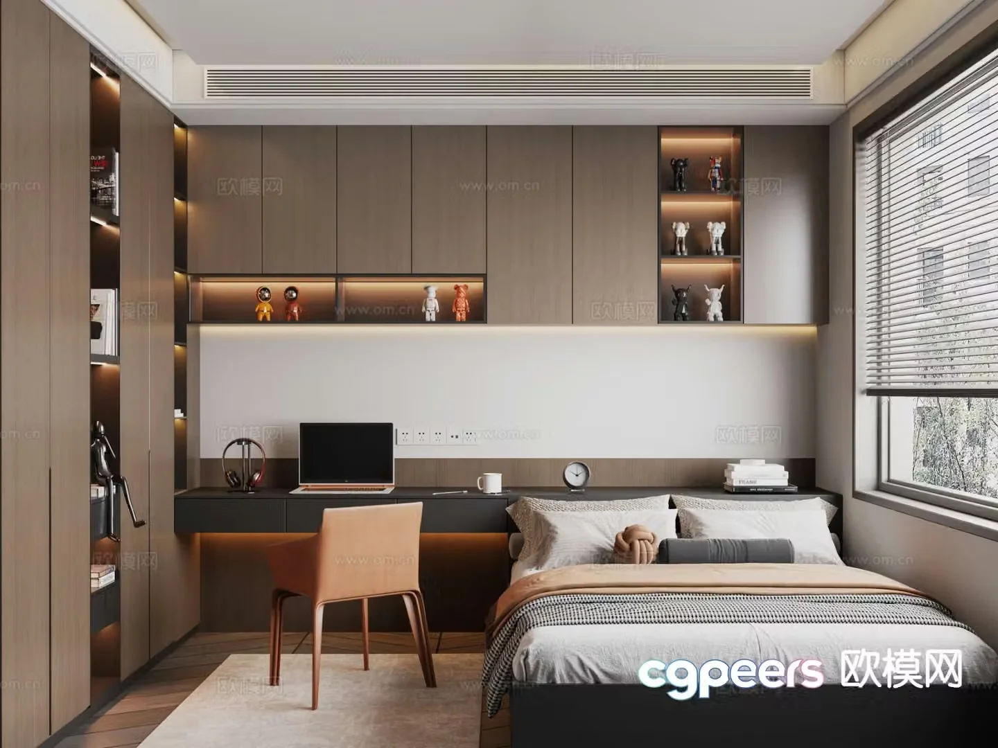 Italian tatami bedroom 3d model