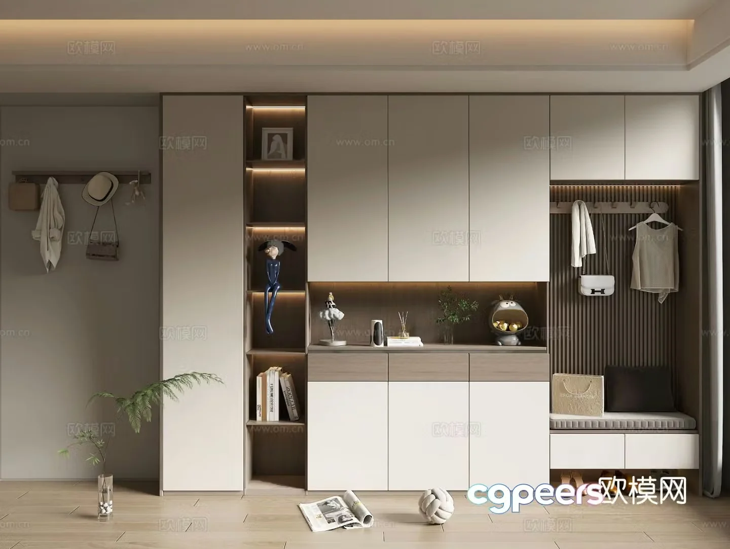 Entrance shoe cabinet Entry shoe cabinet 3D model