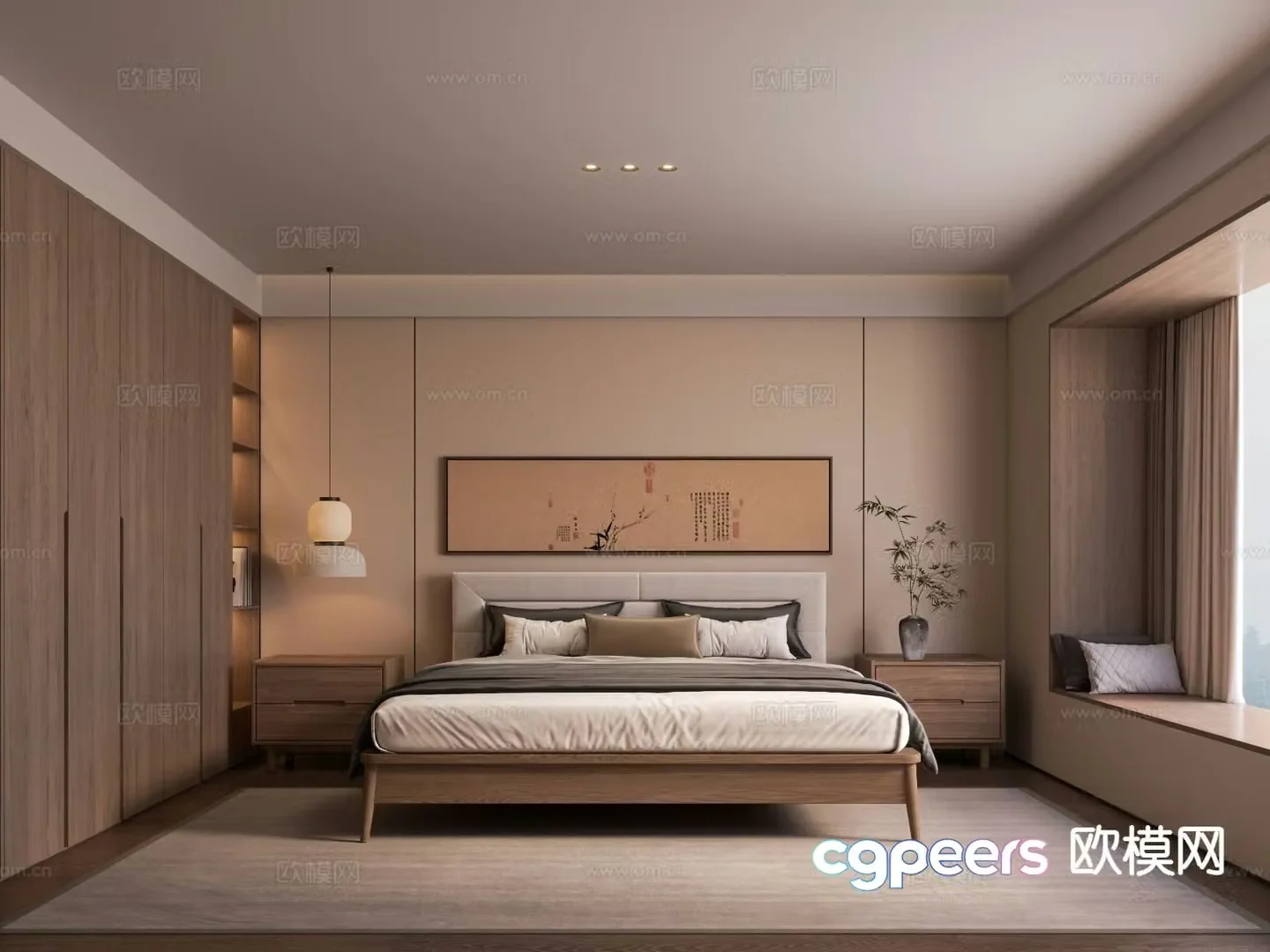 New Chinese style bedroom master bedroom 3d model