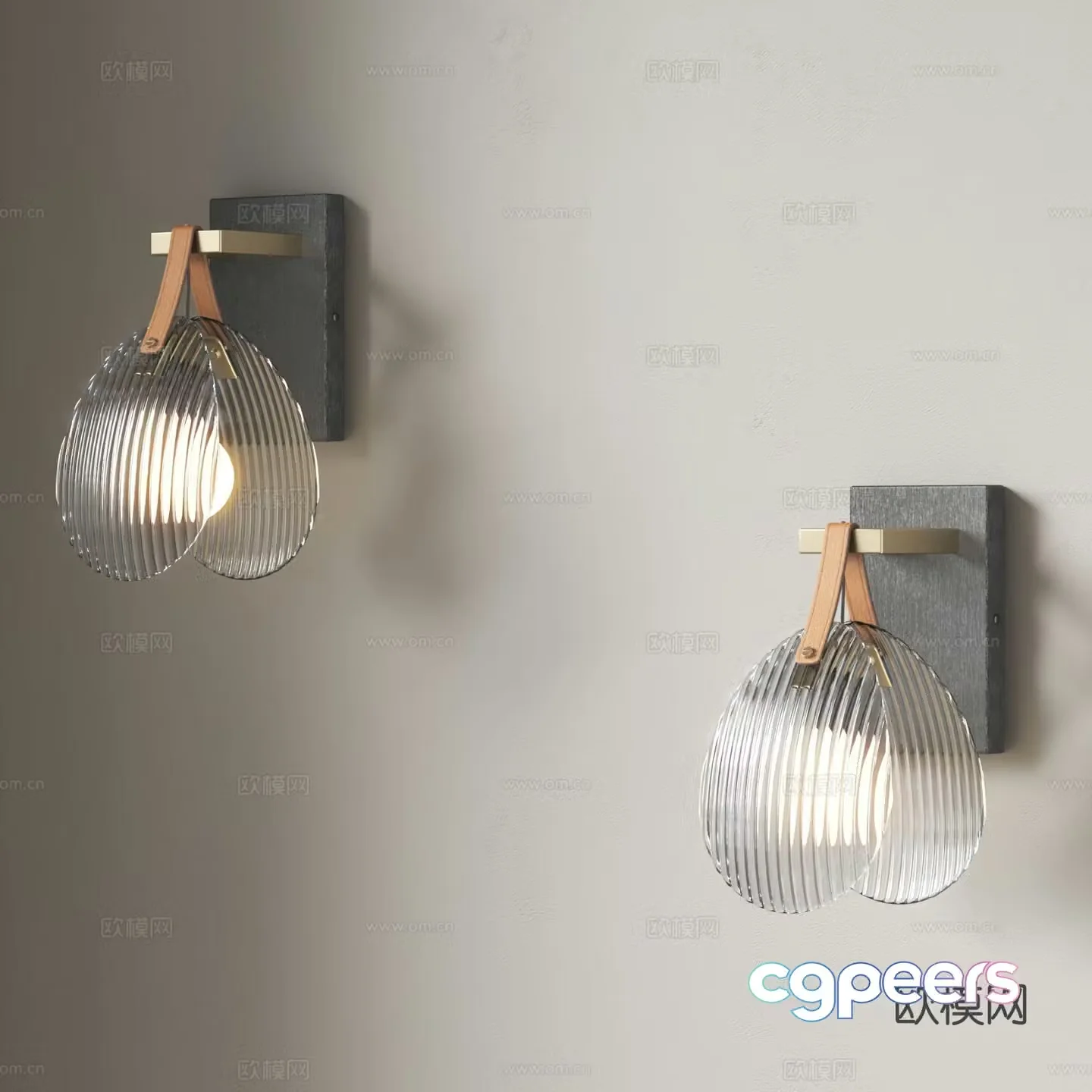 Glass wall lamp bedside wall lamp 3d model