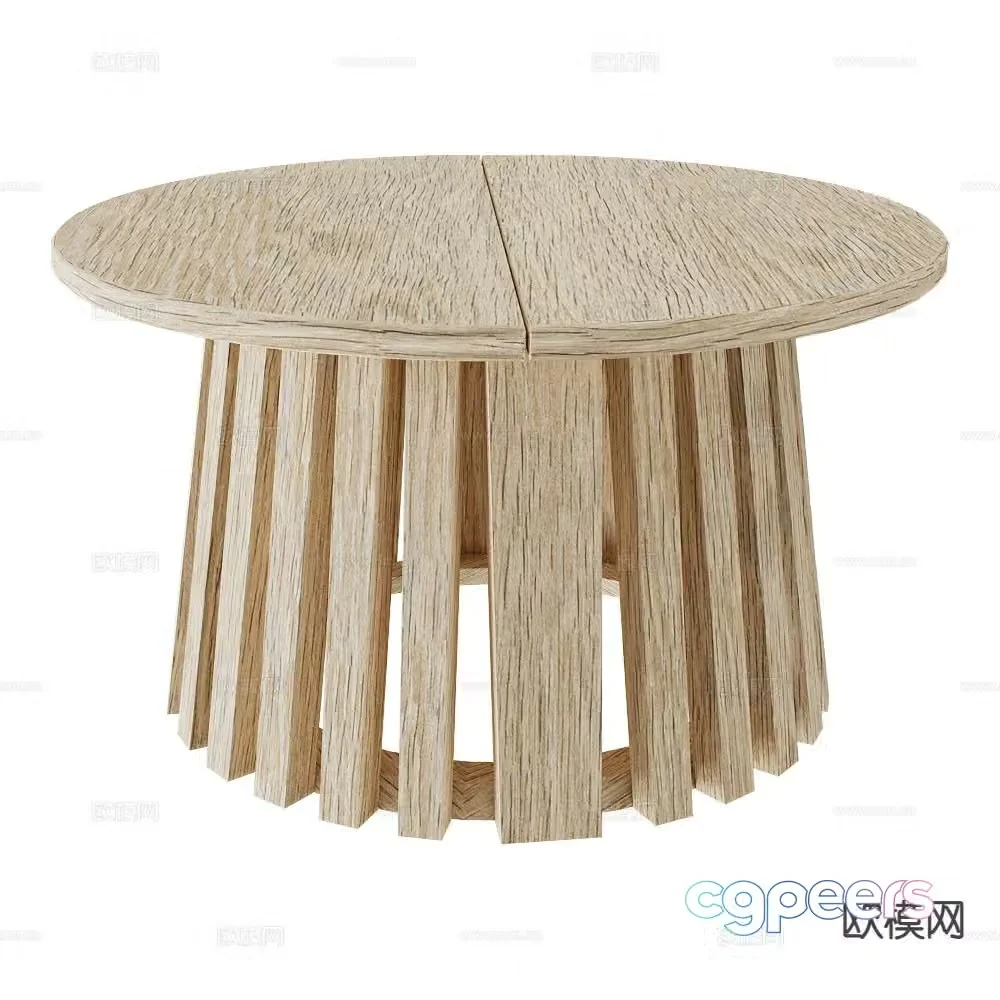 Sifas log style round dining table 3d model