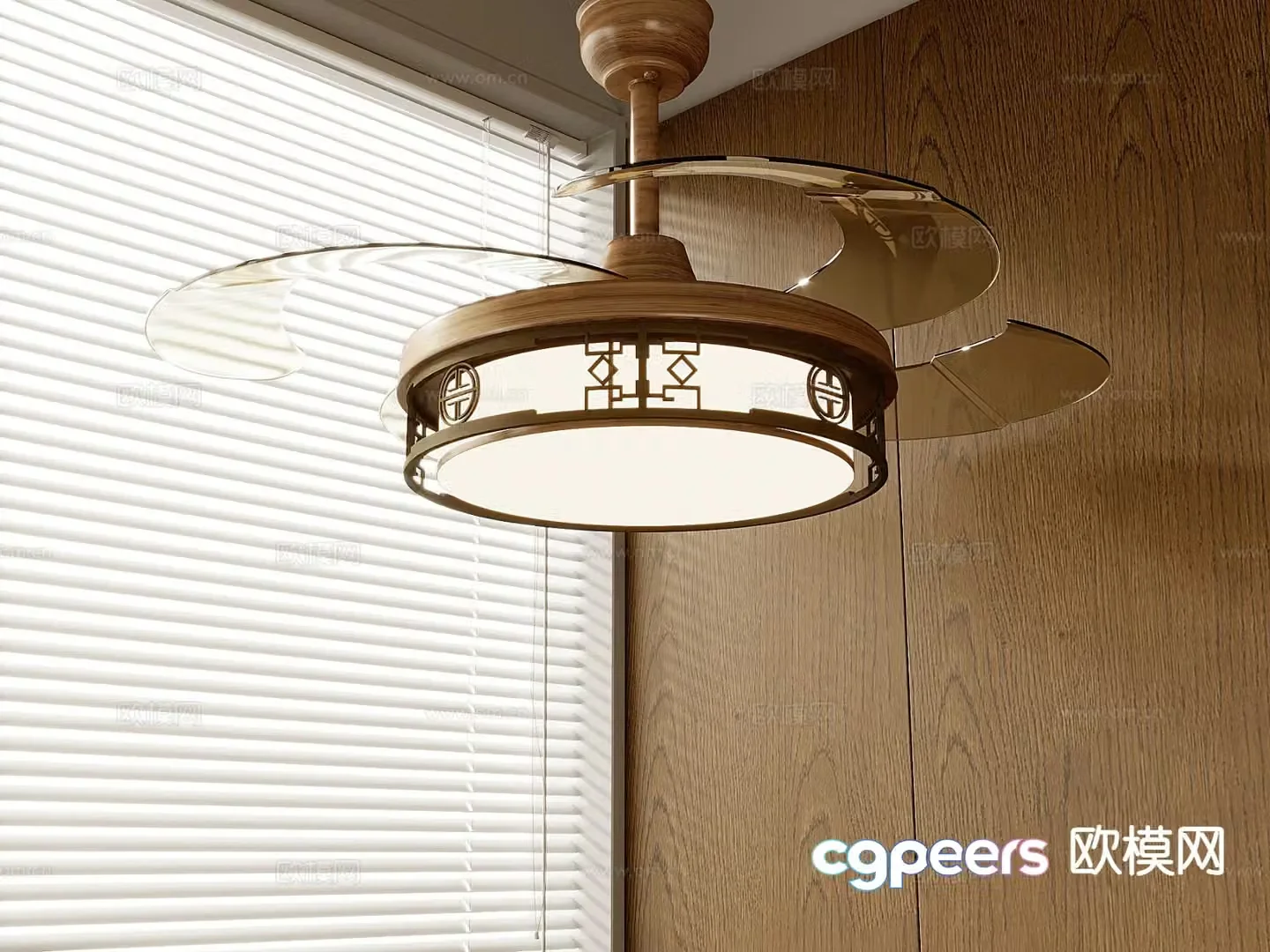 New Chinese fan light 3D model