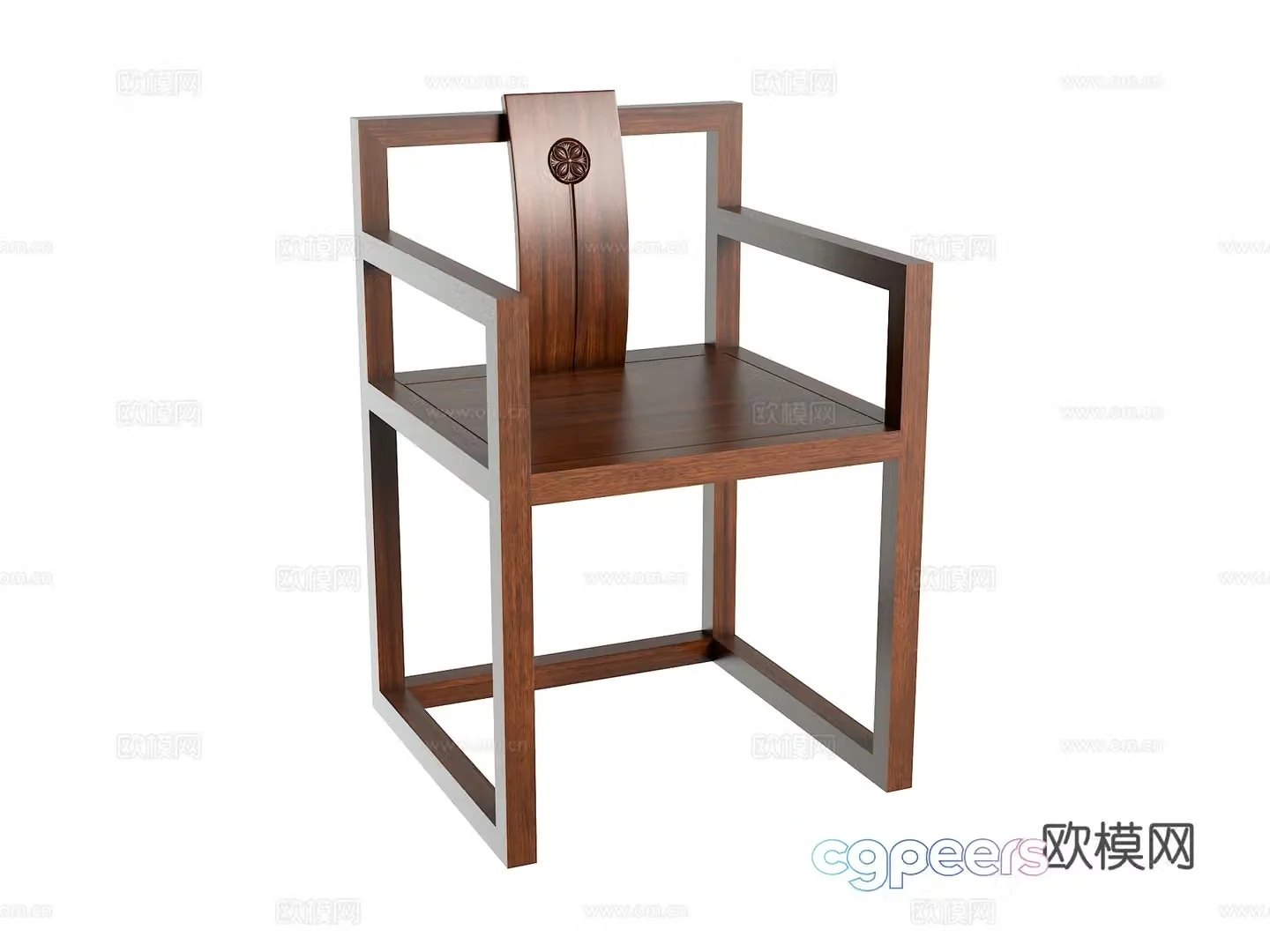New Chinese style book chair 3d model