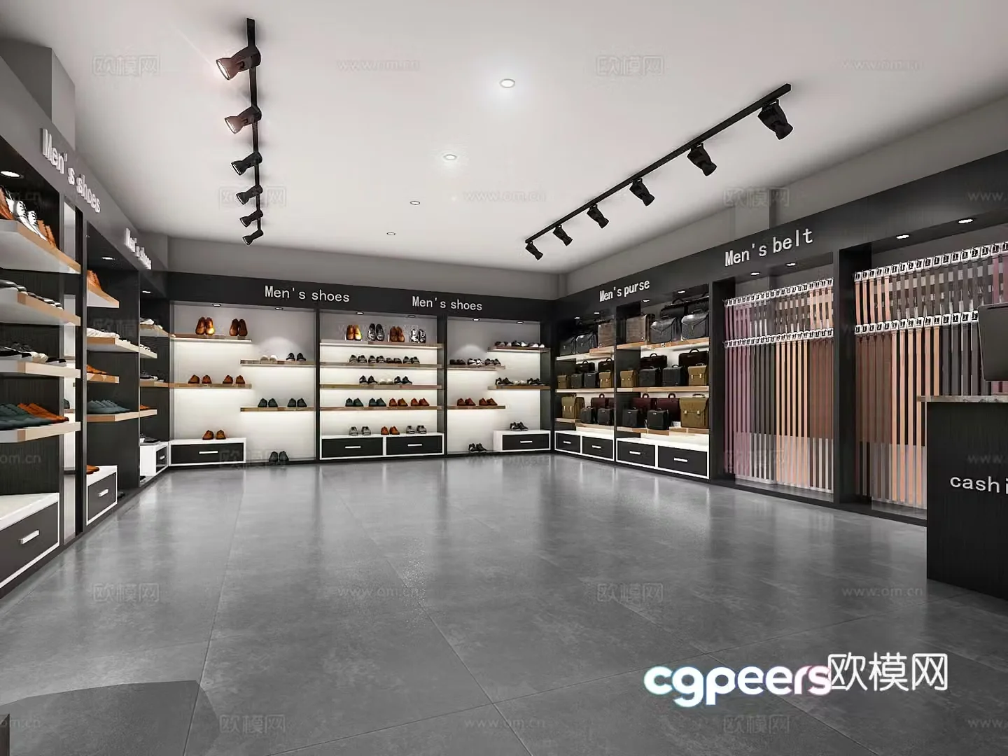 Modern men’s shoe and hat store 3d model