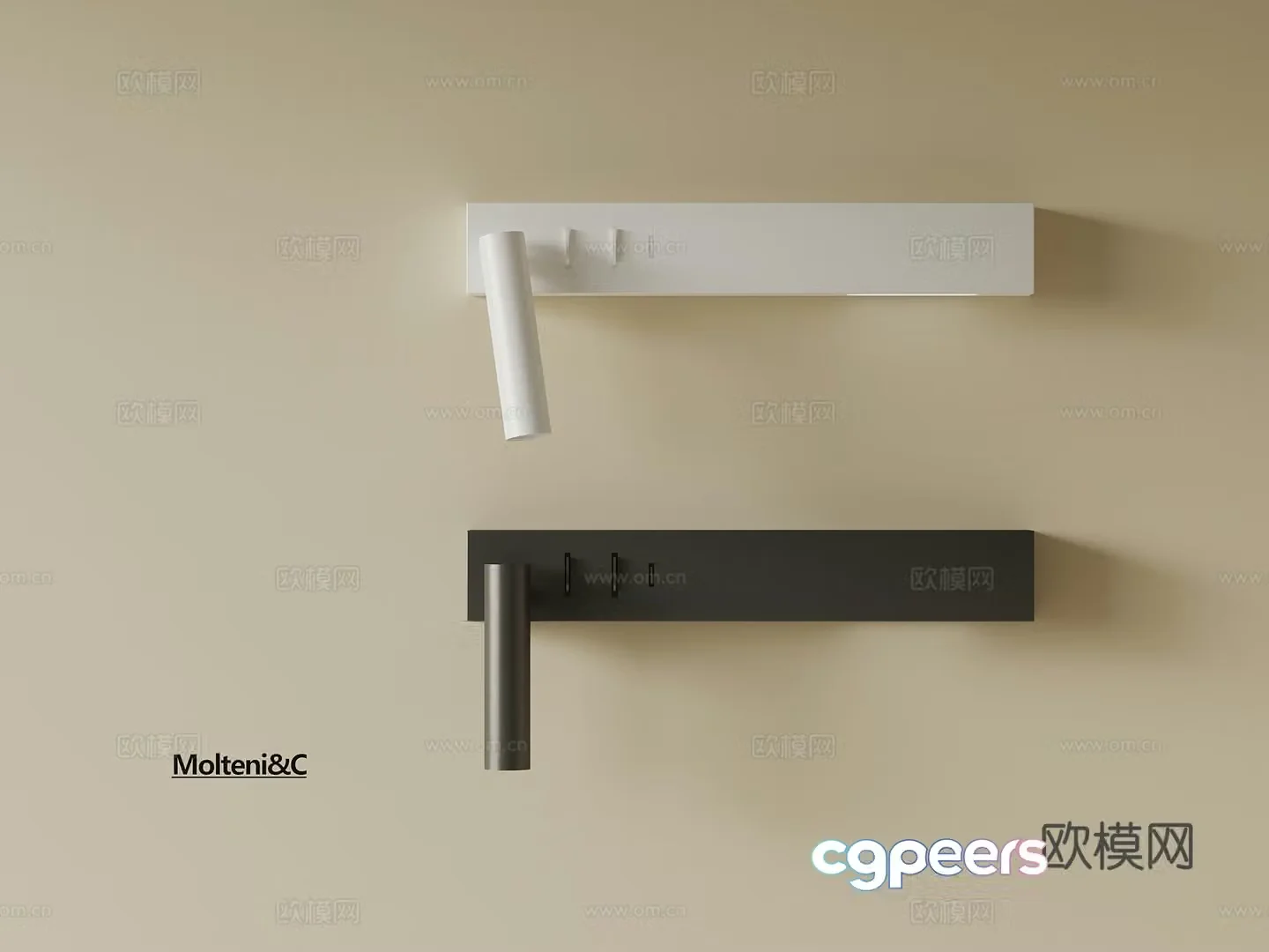 3D model of bedside wall light