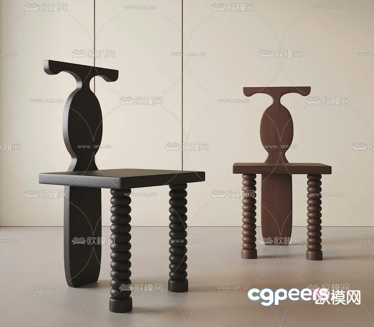 Medieval style dining chair single chair chair 3d model