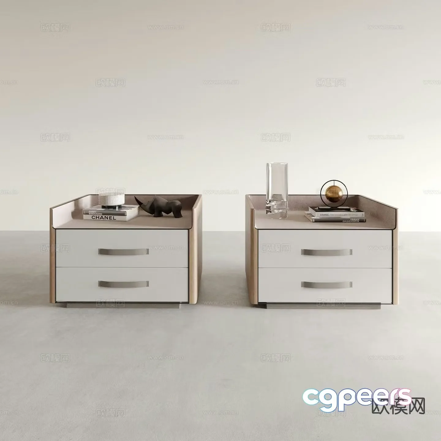 Bedside table standing cabinet cabinet low cabinet 3d model