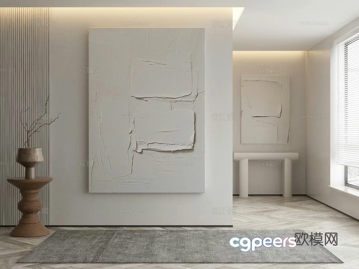 Modern texture painting decorative painting 3d model