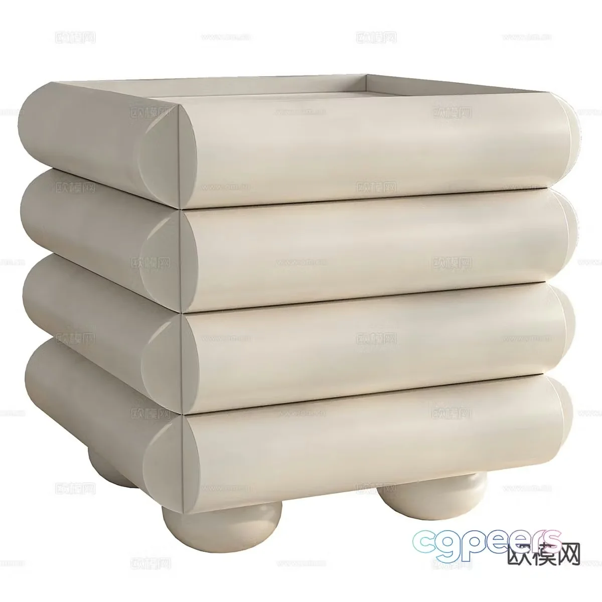 Modern bedside table 3d model