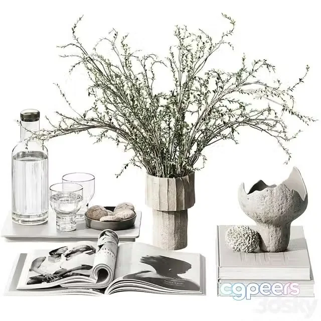 3ds Max Free – decorative set123 with bouquet