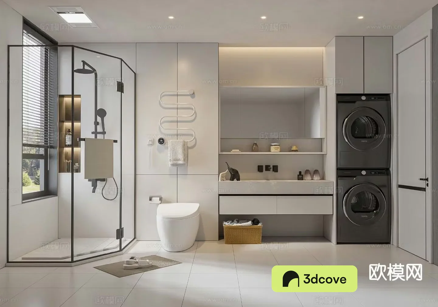 Modern toilet bathroom laundry room