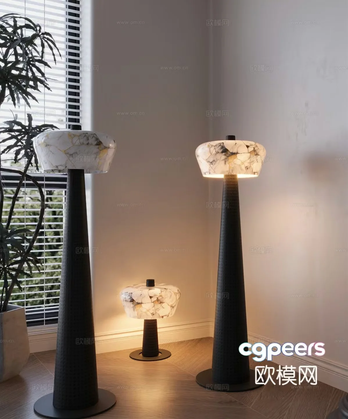 New Chinese style floor lamp 3d model