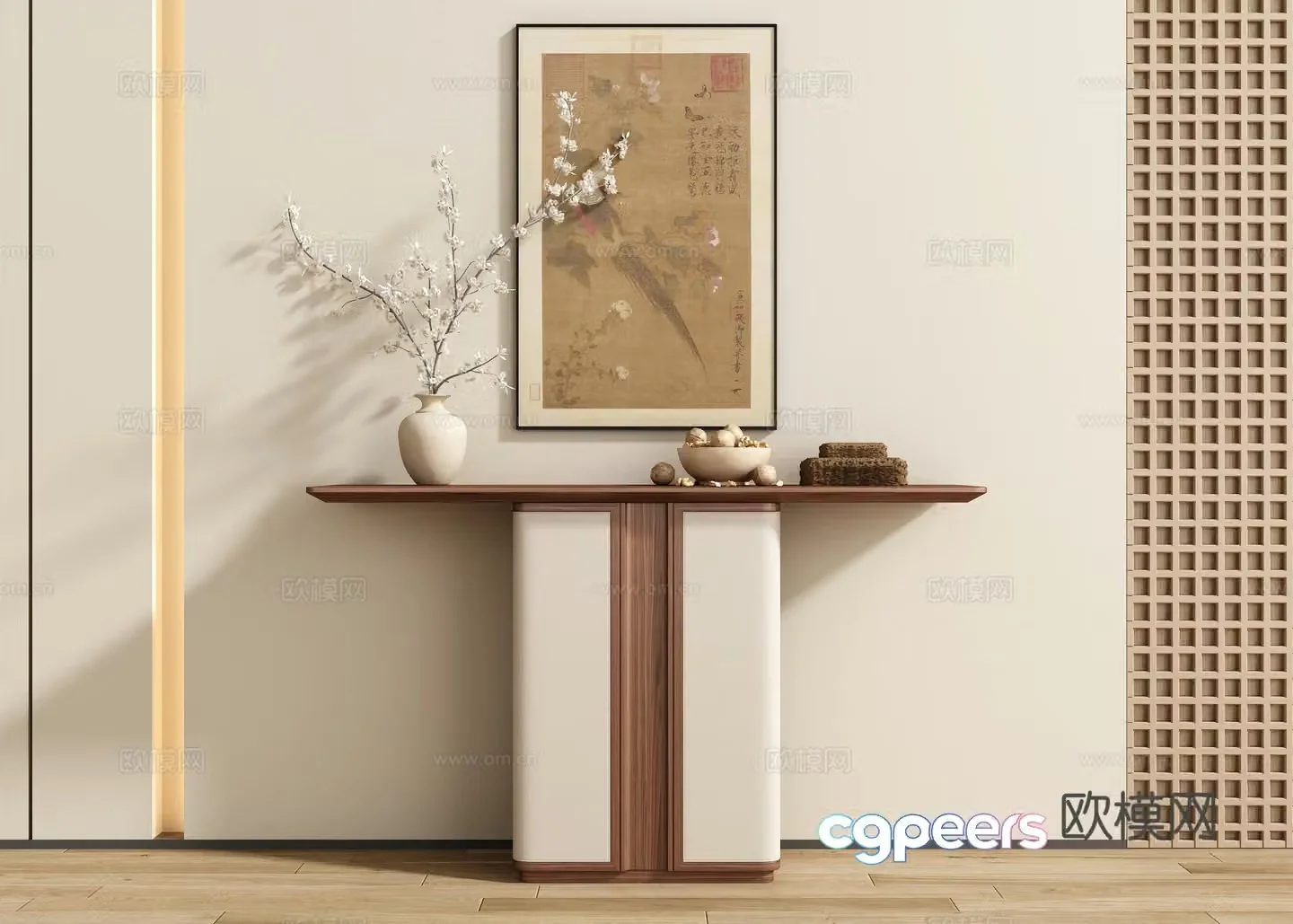 New Chinese style entrance hall 3D model