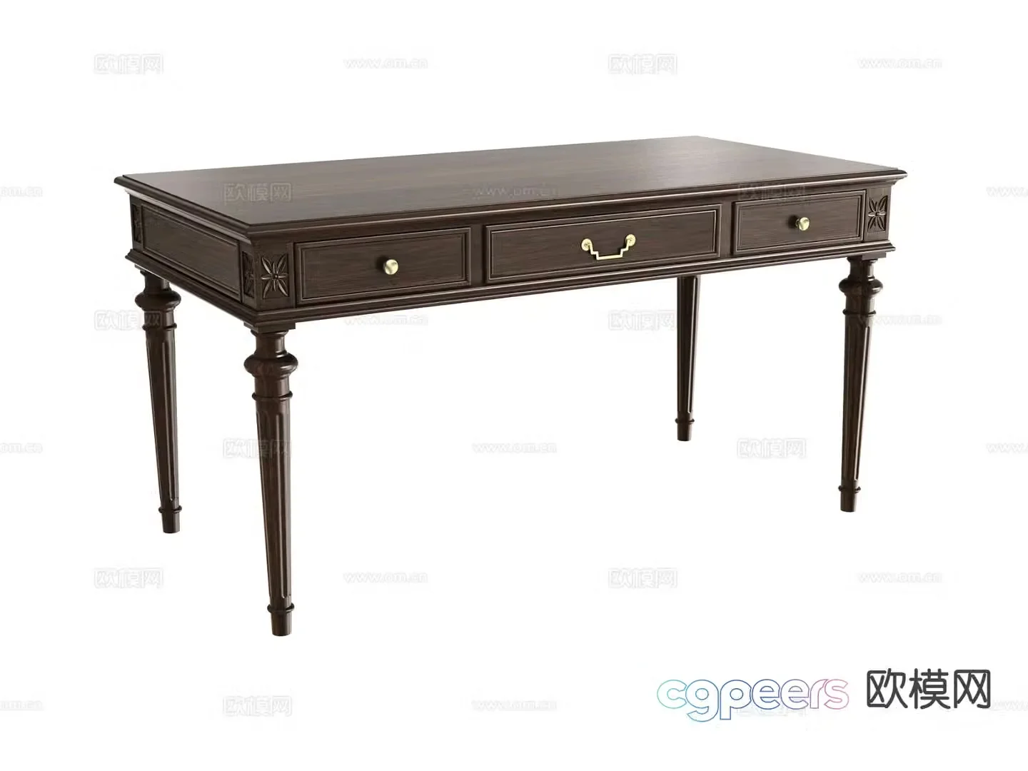 American desk desk 3d model