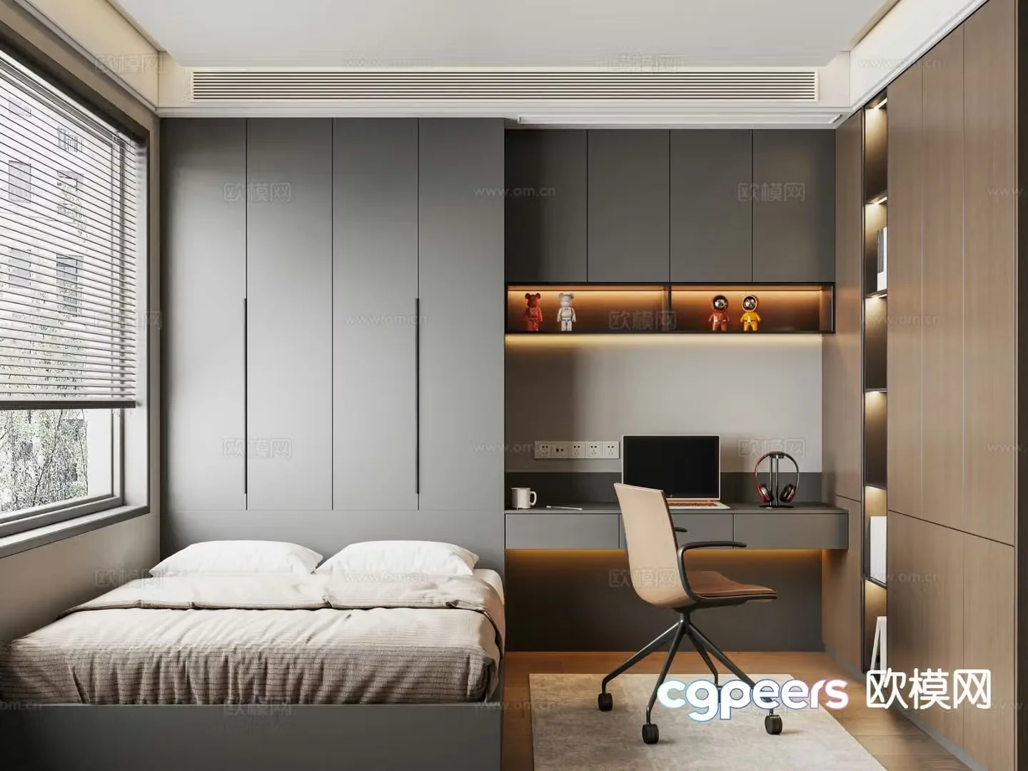 Italian tatami bedroom 3d model
