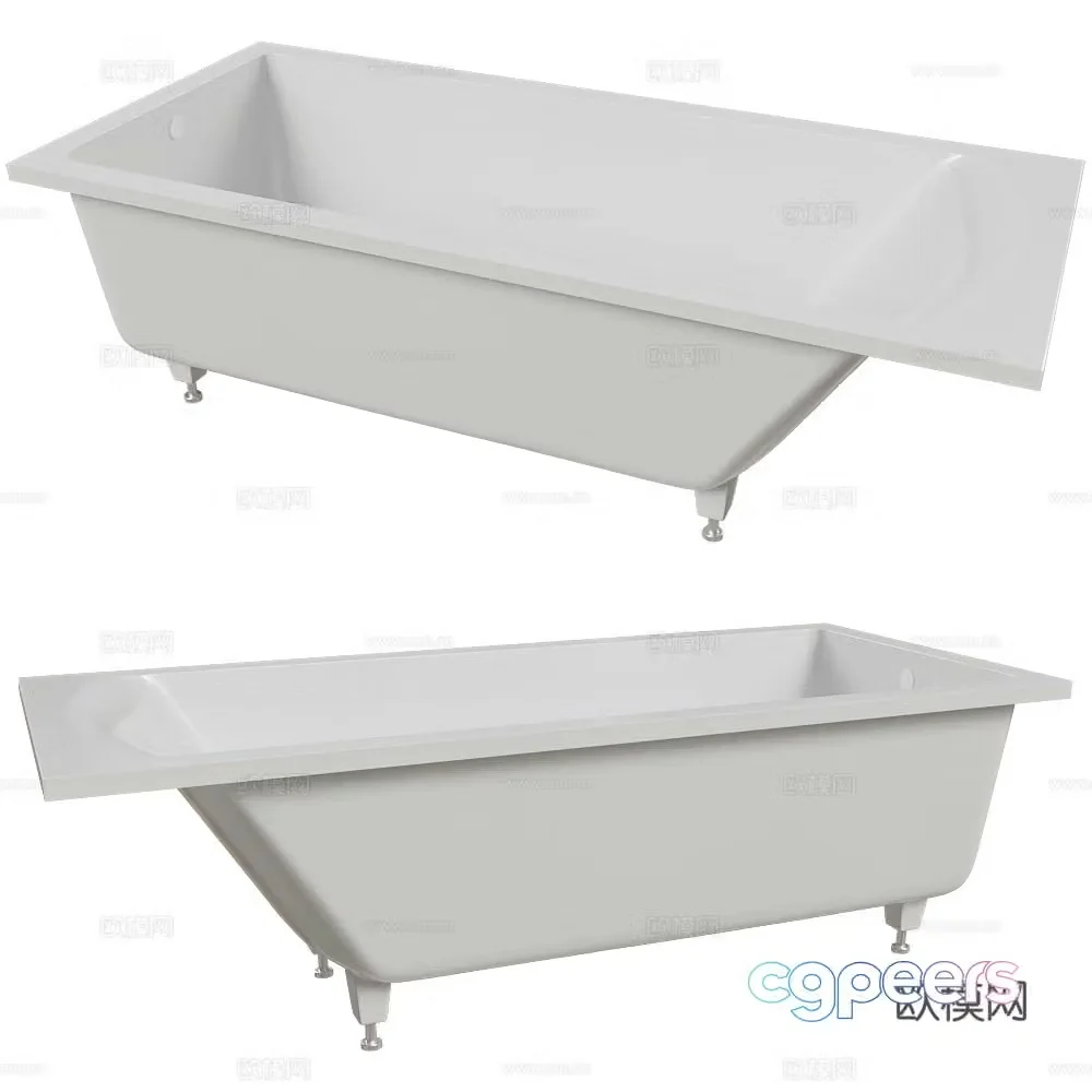 SALINI minimalist bathtub square bathtub embedded bathtub 3D model