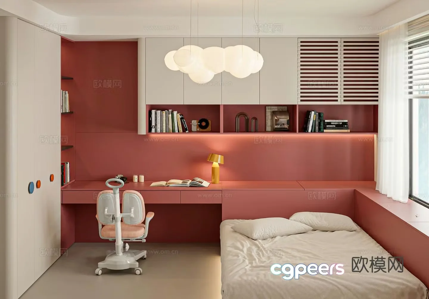 Modern girl’s room tatami children’s room 3d model