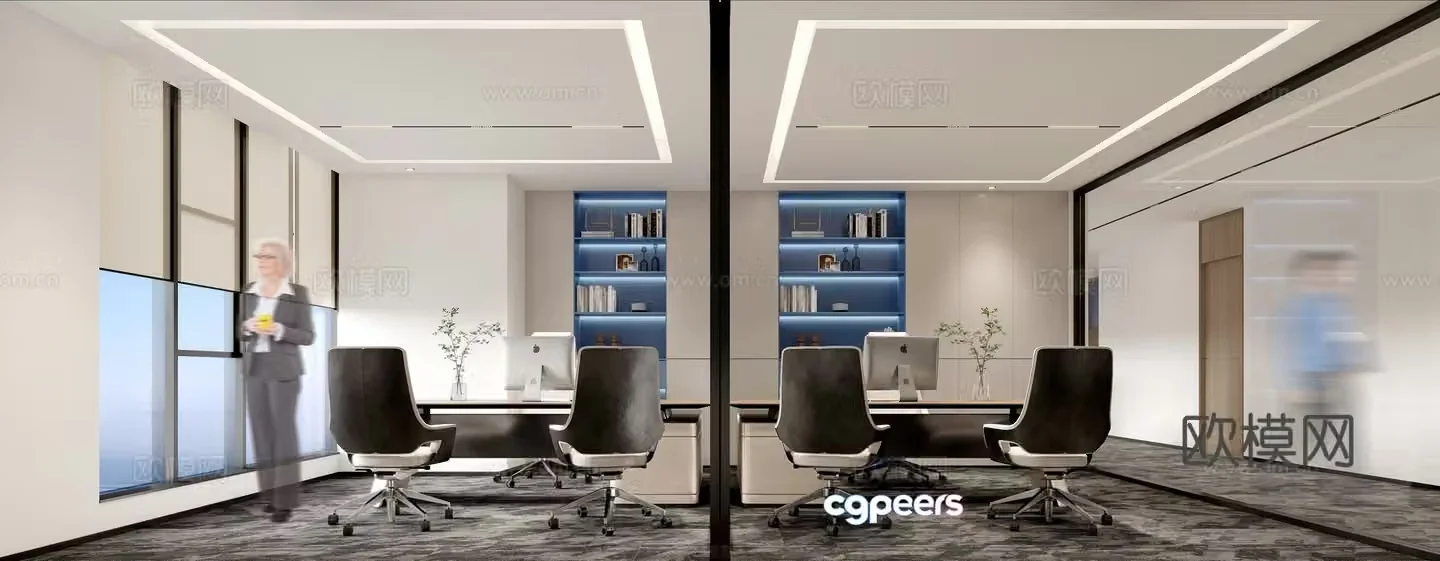 Modern office reception room 3d model