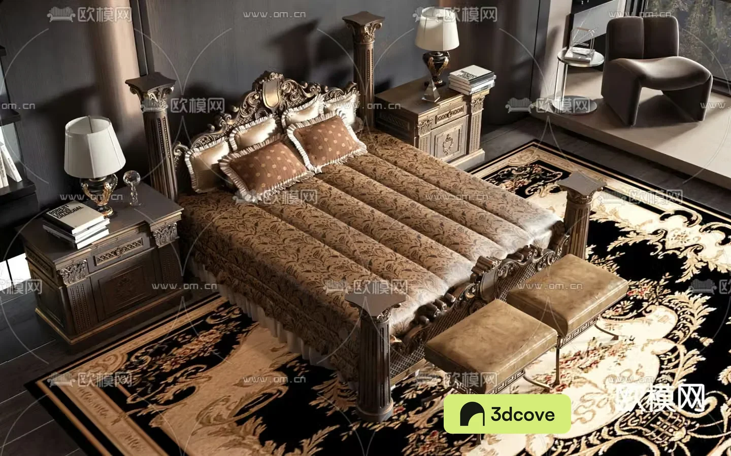European double bed