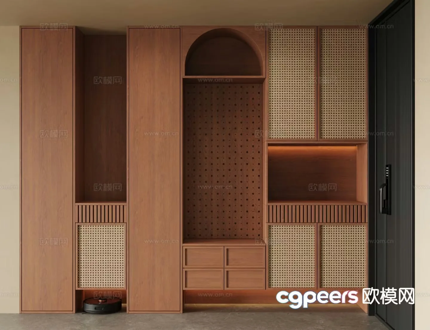 Middle-aged shoe cabinet porch shoe cabinet 3D model