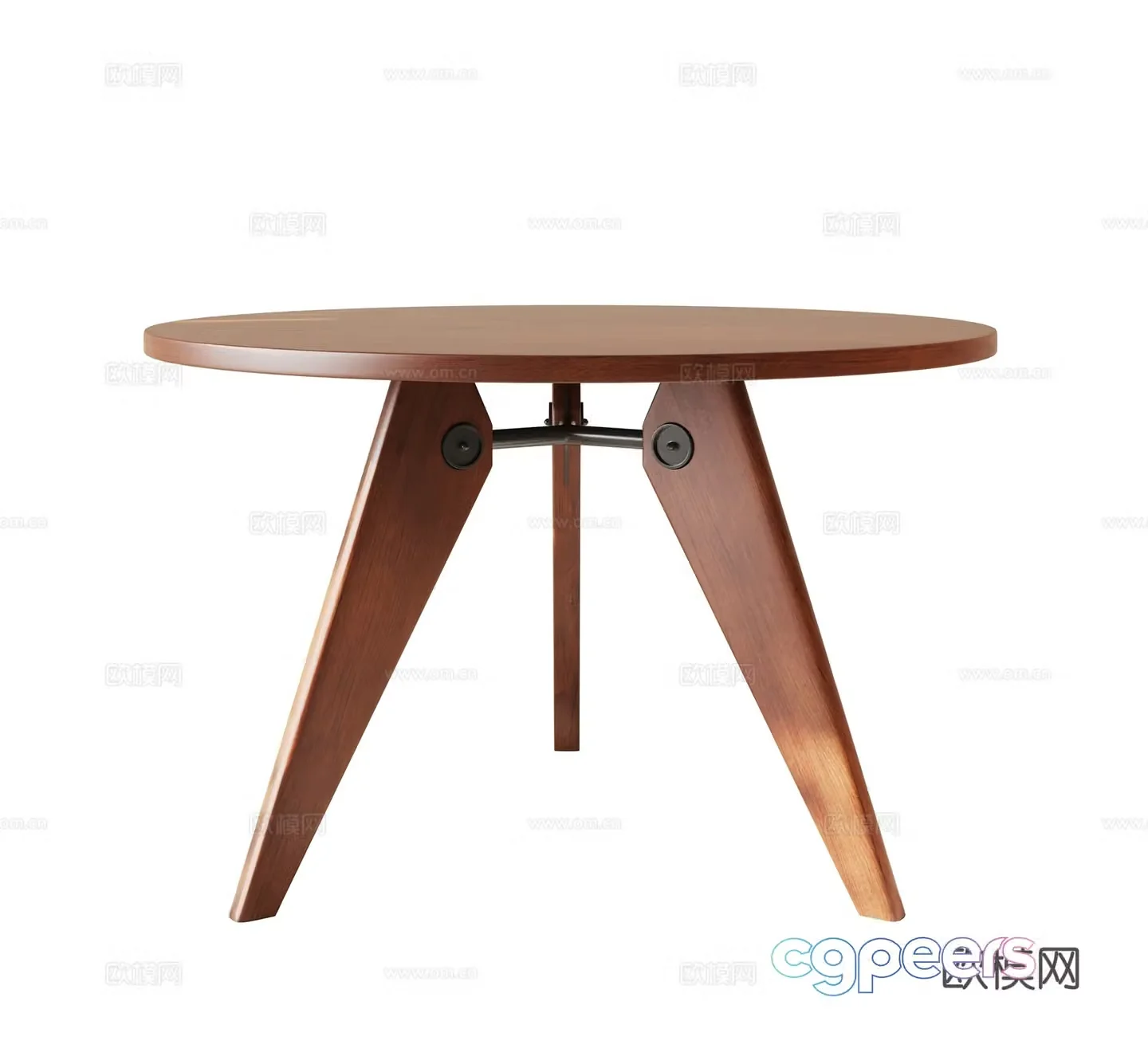 Medieval style round table side table table table 3D model