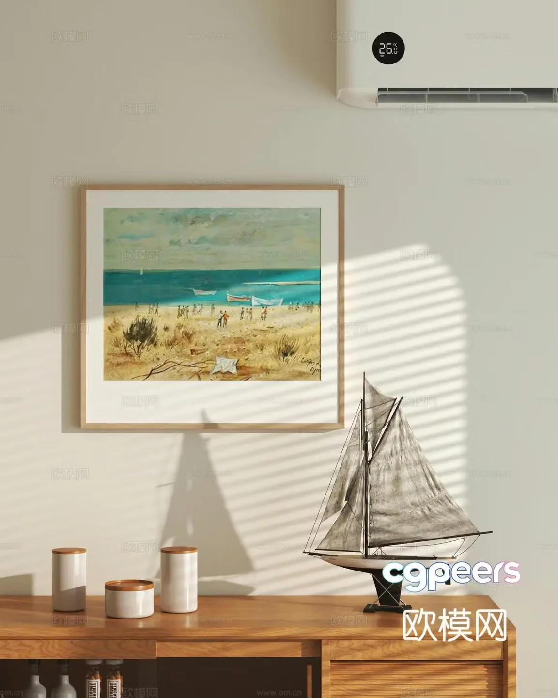 Modern decorative hanging paintings Decorative ornaments 3D model