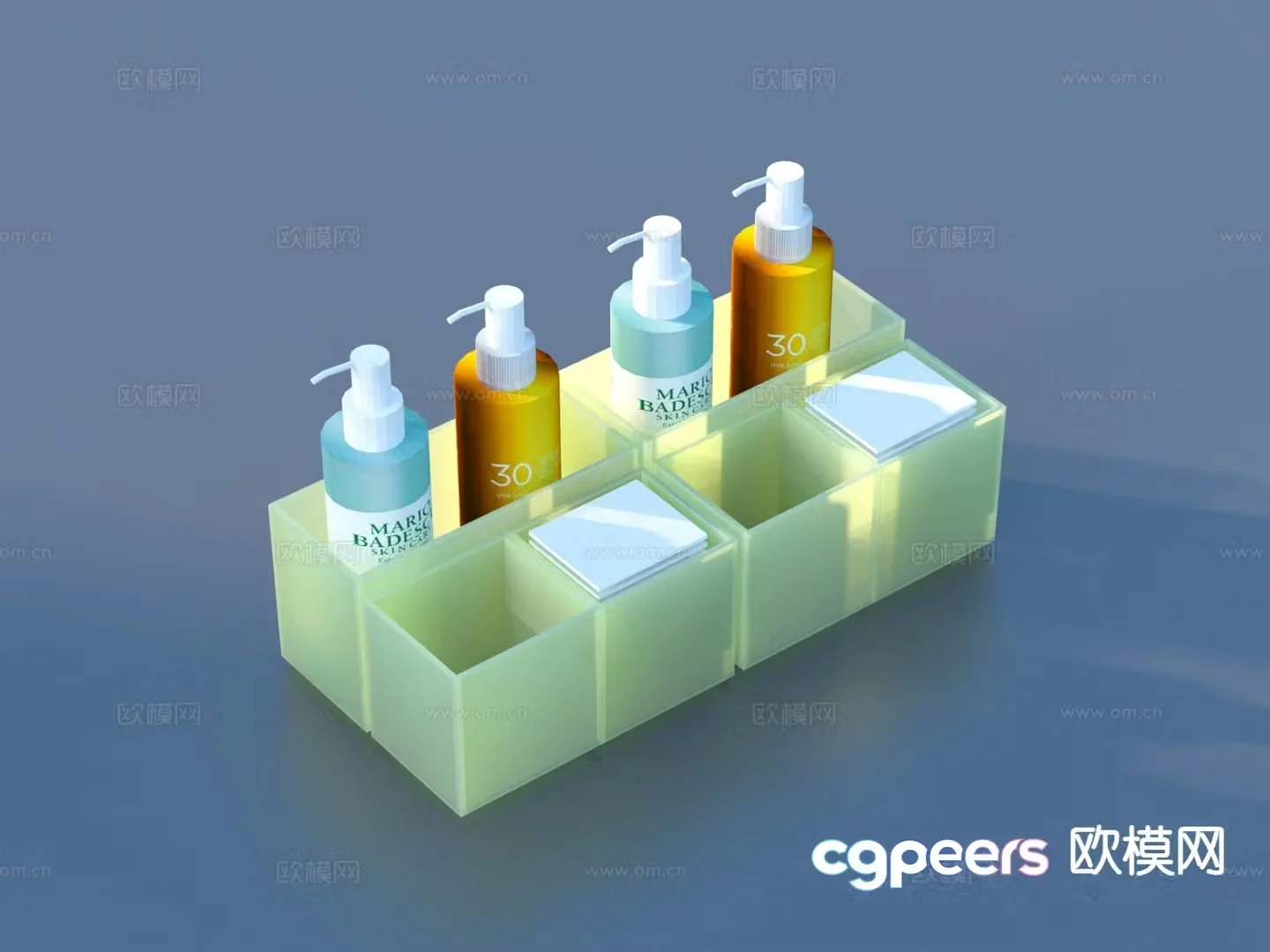 Cosmetics facial cleanser skin care products 3d model