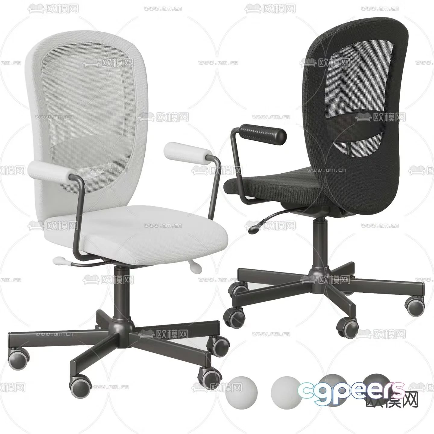 Office chair staff chair 3d model