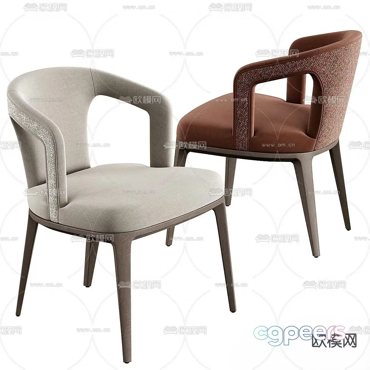 Hopp modern chair dining chair 3d model