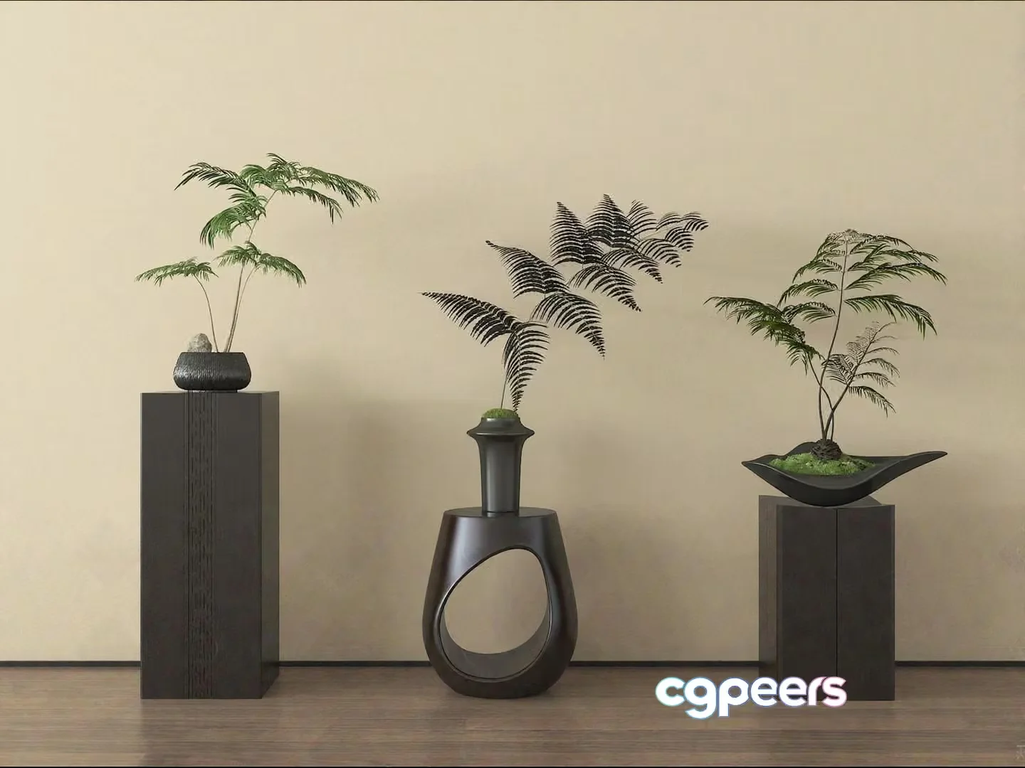Modern Plant Decor 3D Model – 18396 – VRAY Render