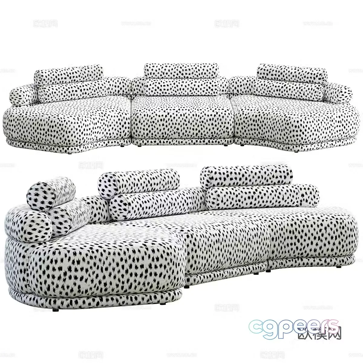 Modern Italian light luxury Etna sofa 3d model