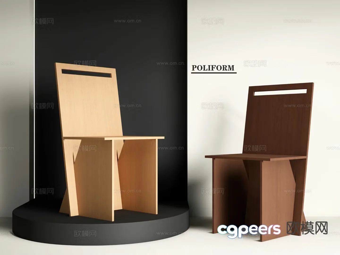 Wabi-sabi chair dining chair 3d model
